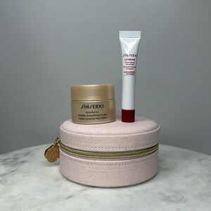 NIB Shiseido 3 Piece Skincare Set with Pink Jewelry Bag